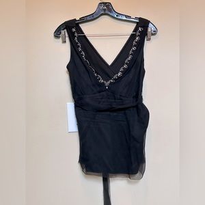 Elie Tahari - 100% Silk Black Blouse - Petite Medium